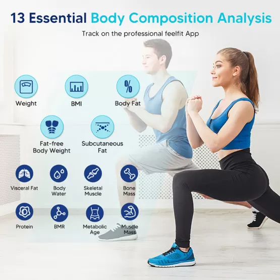 INF Smart Body Fat Scale Black: Track Your Health