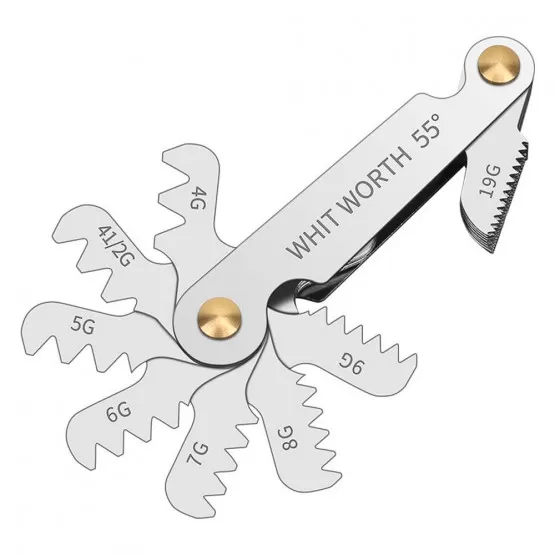 INF 20-Piece Thread Pitch Gauge Set, 55° Imperial Screw Thread Measuring