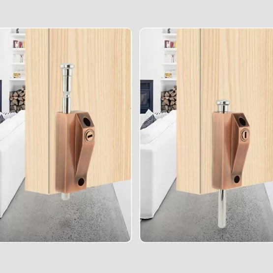 INF Rotary Door Latch Surface Mounted Spring Bolt Lock for Frame & Wooden