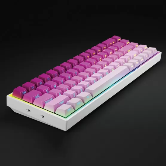 Pink Keyboard Satifying INF Gradient Pink Wired Mixed Light Mechanical Keyboard, 68 Keys, Blue