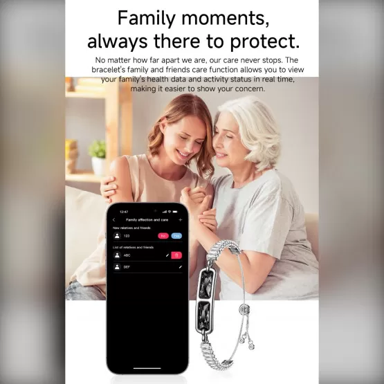 INF Blue Diamond & White Diamond Smart Bracelet Fitness Tracker with