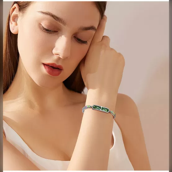 INF Blue Diamond & White Diamond Smart Bracelet Fitness Tracker with
