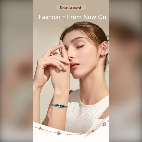 INF Blue Diamond & White Diamond Smart Bracelet Fitness Tracker with